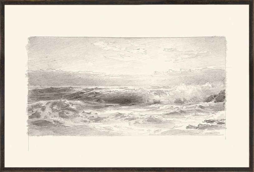 Richards - Folio, Graphite Seascape I - 1870